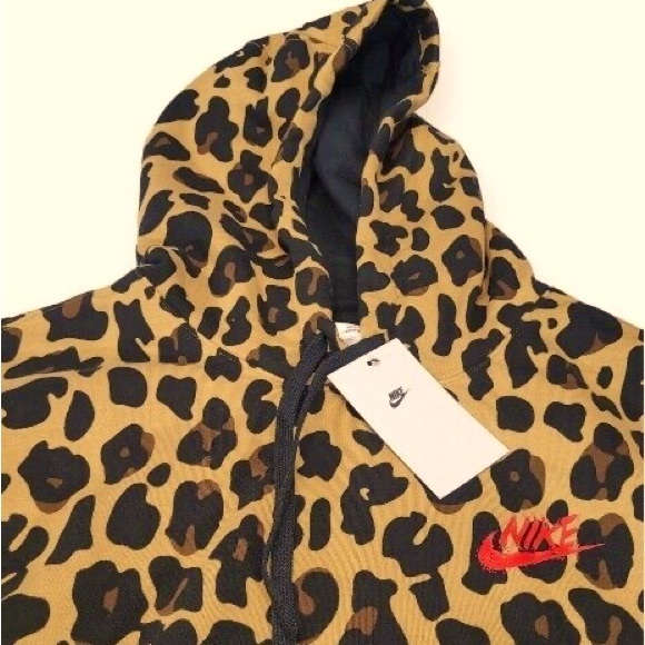 Nike Shirts New Nike Sportswear Club Fleece Leopard Print Hoodie